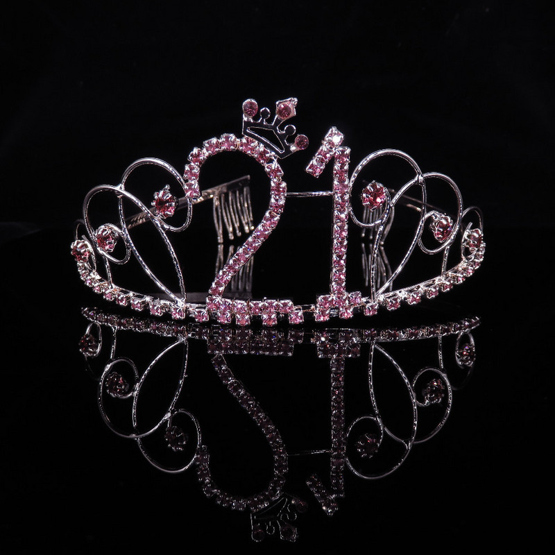 16 21 30 40 Coroana de aniversare fete regina roz cristal aur trandafir bentita coroana doamnelor pentru copii decorațiuni pentru petreceri de aniversare