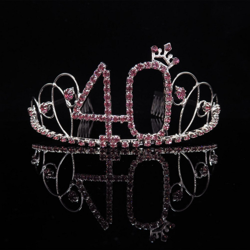 16 21 30 40 Coroana de aniversare fete regina roz cristal aur trandafir bentita coroana doamnelor pentru copii decorațiuni pentru petreceri de aniversare