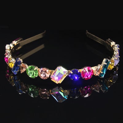 Modni vještački dijamant, okrugli list vrbe, staklena traka za glavu s kristalima, traka za glavu za djevojke, svadbeni nakit, darovi