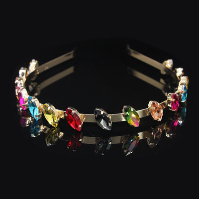 Modni vještački dijamant, okrugli list vrbe, staklena traka za glavu s kristalima, traka za glavu za djevojke, svadbeni nakit, darovi