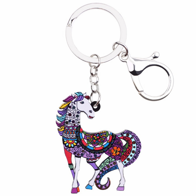 Bonsny Bijuterii acrilice Anime, Lanțuri de cai, Brelocuri pentru femei, geantă de fete, cheie de mașină, geantă de mână, brelocuri, brelocuri CADOU