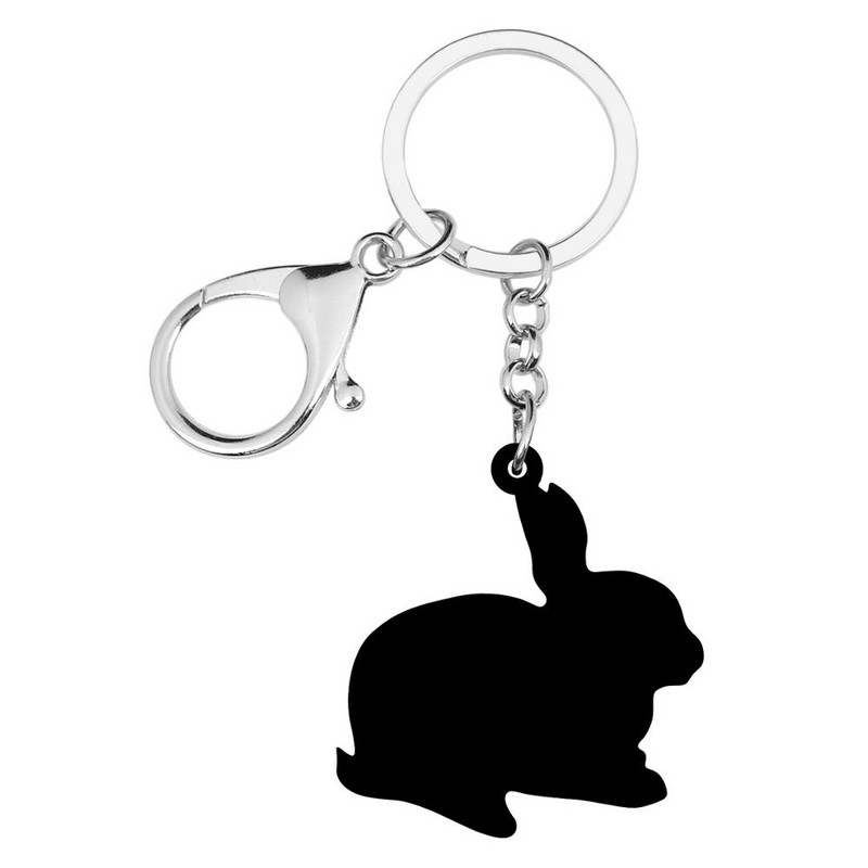 Bonsny akril fekete húsvéti kínai papír vágó nyúl nyúl nyuszi kulcstartók állati kulcstartó ékszer nőknek gyerek fesztivál ajándék