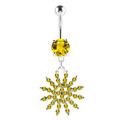 1/2 buc inel floarea soarelui pentru buric 14G din oțel chirurgical floare de lotus piercing buric inel opal sexy piercing buric drăguț inel buric