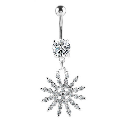 1/2 buc inel floarea soarelui pentru buric 14G din oțel chirurgical floare de lotus piercing buric inel opal sexy piercing buric drăguț inel buric