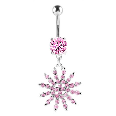 1/2 buc inel floarea soarelui pentru buric 14G din oțel chirurgical floare de lotus piercing buric inel opal sexy piercing buric drăguț inel buric