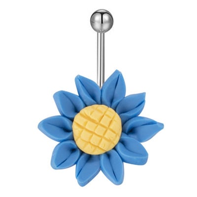 1/2 buc inel floarea soarelui pentru buric 14G din oțel chirurgical floare de lotus piercing buric inel opal sexy piercing buric drăguț inel buric