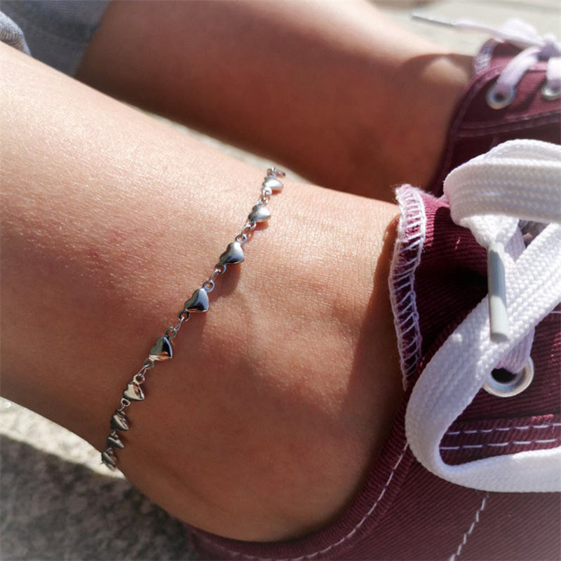 Huitan Fashion Contractat într-o singură bucată lant gleznă pentru femei alb CZ pavat versatilă fetiță desculț sandale brățară gleznă bijuterii