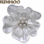 Női Elegáns Kamélia Virág Bross Pin Pearl Fehér Virág Brossok Női Divat Selyem Sál Féktűs Ékszerek Lányoknak Ajándék
