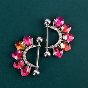 2 vnt Mados štangos spenelių žiedas auskarų vėrimas juostos žiedai papuošalai Kūrybiniai punk kūno papuošalai Aukštos kokybės cirkonio širdies žiedai moterims