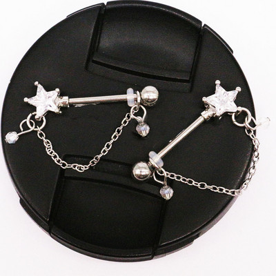 2 vnt Mados štangos spenelių žiedas auskarų vėrimas juostos žiedai papuošalai Kūrybiniai punk kūno papuošalai Aukštos kokybės cirkonio širdies žiedai moterims