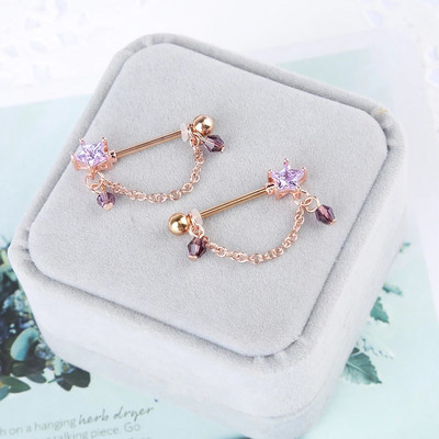 2 vnt Mados štangos spenelių žiedas auskarų vėrimas juostos žiedai papuošalai Kūrybiniai punk kūno papuošalai Aukštos kokybės cirkonio širdies žiedai moterims