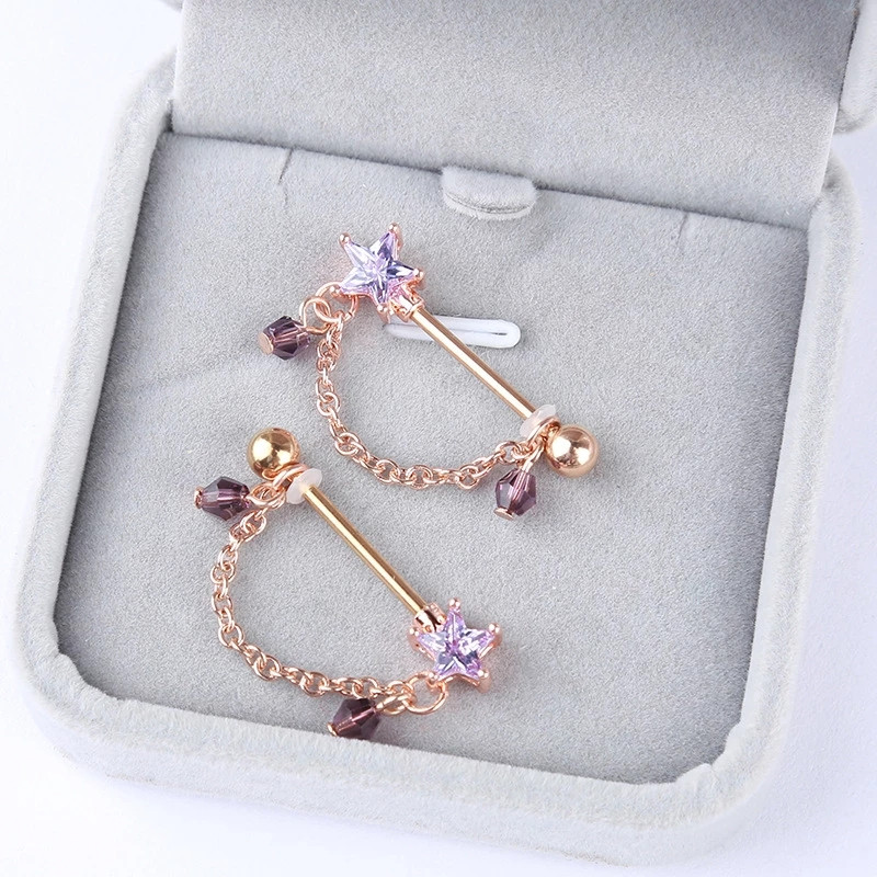 2 vnt Mados štangos spenelių žiedas auskarų vėrimas juostos žiedai papuošalai Kūrybiniai punk kūno papuošalai Aukštos kokybės cirkonio širdies žiedai moterims