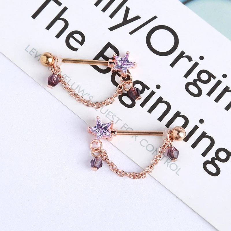 2 vnt Mados štangos spenelių žiedas auskarų vėrimas juostos žiedai papuošalai Kūrybiniai punk kūno papuošalai Aukštos kokybės cirkonio širdies žiedai moterims