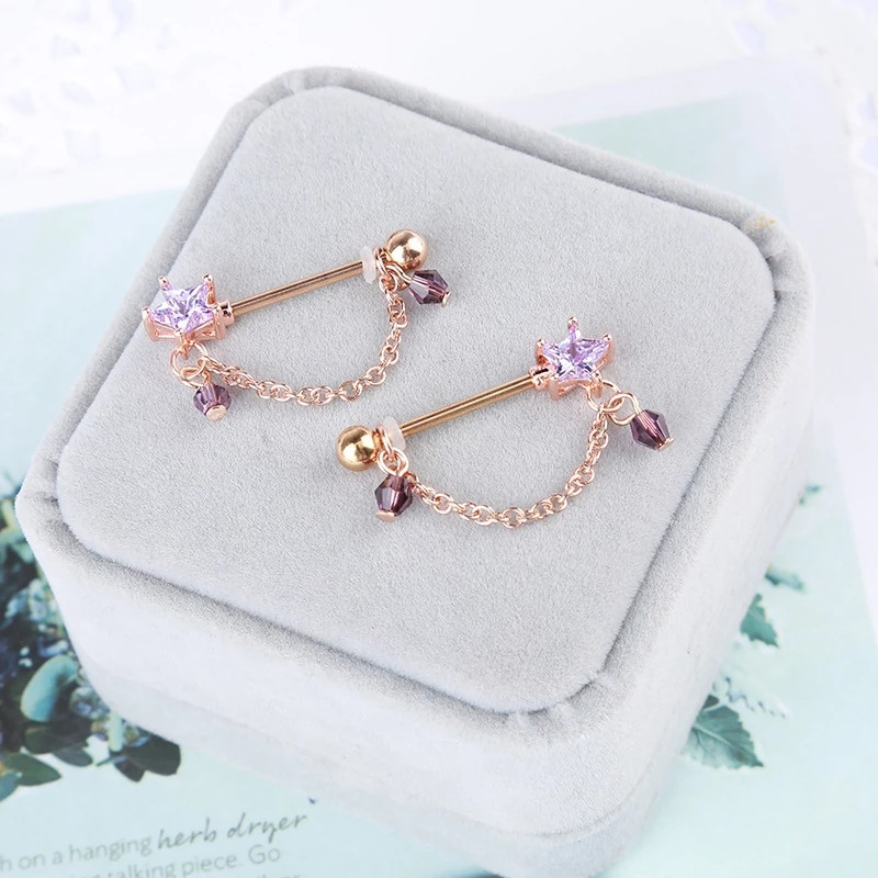 2 vnt Mados štangos spenelių žiedas auskarų vėrimas juostos žiedai papuošalai Kūrybiniai punk kūno papuošalai Aukštos kokybės cirkonio širdies žiedai moterims