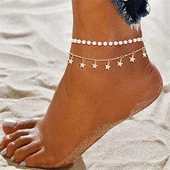 Huitan Bohemia Barefoot Sandals Гривна за глезена за жени Butterfly Fishbone Leg Chains Summer Beach Foot Jewelry Drop Shipping