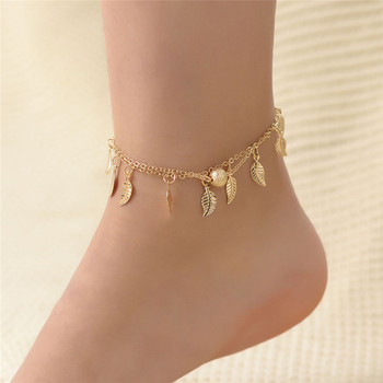 Huitan Bohemia Barefoot Sandals Гривна за глезена за жени Butterfly Fishbone Leg Chains Summer Beach Foot Jewelry Drop Shipping