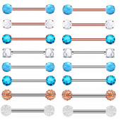 Zircon Piercing pentru mamelon Barbell Drăguț din oțel inoxidabil Sexy Cristal pentru mamelon Bar 14G Inel pentru piercing pentru mamelon Tepel Pircing mamelon