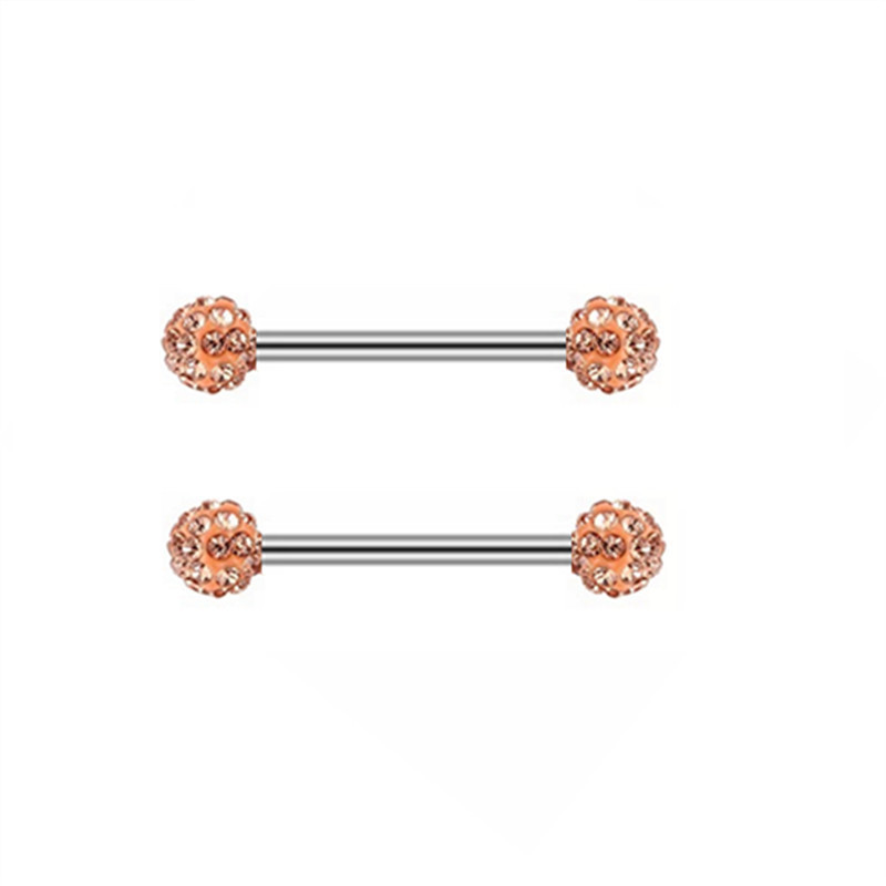 Zircon Piercing pentru mamelon Barbell Drăguț din oțel inoxidabil Sexy Cristal pentru mamelon Bar 14G Inel pentru piercing pentru mamelon Tepel Pircing mamelon