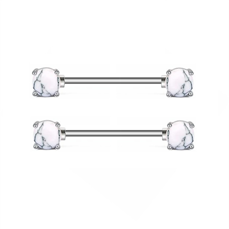 Zircon Piercing pentru mamelon Barbell Drăguț din oțel inoxidabil Sexy Cristal pentru mamelon Bar 14G Inel pentru piercing pentru mamelon Tepel Pircing mamelon