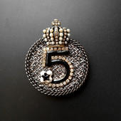 Brand Design Crystal Crown Broșe c No.5 Broșe pentru femei Strass Cruce Cuz broșă Broșă Retro Circle Pin Bijuterii