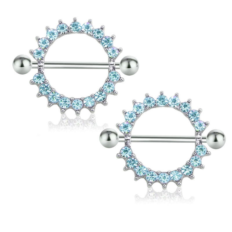 1 pereche de inel de piercing pentru mamelon cu zircon din oțel chirurgical 14G bijuterii sexy pentru piercing pentru mamelon de craniu, bijuterii de cristal pentru inimă, bară de bijuterii pentru corp