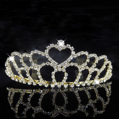Új divatos aranykoronás menyasszonyi tiara fésűs kristály hajdíszek Tiarák és koronák lányoknak esküvői hajkiegészítők
