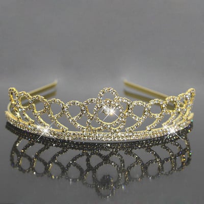 Új divatos aranykoronás menyasszonyi tiara fésűs kristály hajdíszek Tiarák és koronák lányoknak esküvői hajkiegészítők