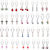 1 pereche de inel de piercing pentru mamelon fals din zircon cu flori, aripi sexy din oțel inoxidabil, bijuterii care atârnă mamelon fals, piercing de tepel fals