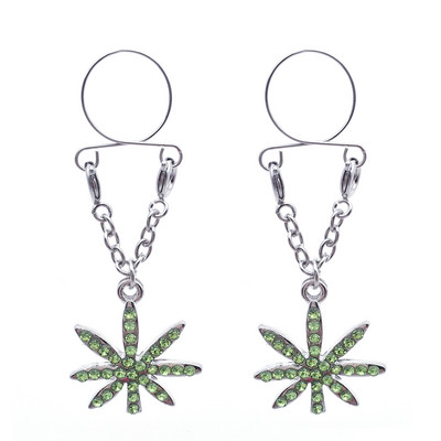 1 pereche de inel de piercing pentru mamelon fals din zircon cu flori, aripi sexy din oțel inoxidabil, bijuterii care atârnă mamelon fals, piercing de tepel fals