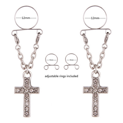 1 pereche de inel de piercing pentru mamelon fals din zircon cu flori, aripi sexy din oțel inoxidabil, bijuterii care atârnă mamelon fals, piercing de tepel fals