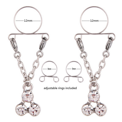 1 pereche de inel de piercing pentru mamelon fals din zircon cu flori, aripi sexy din oțel inoxidabil, bijuterii care atârnă mamelon fals, piercing de tepel fals