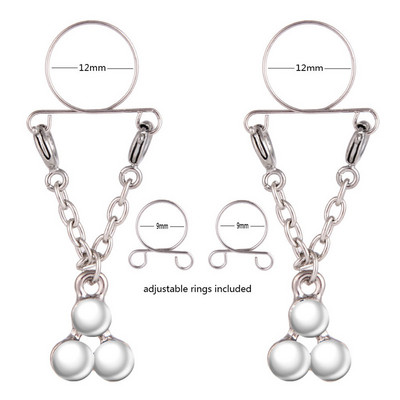 1 pereche de inel de piercing pentru mamelon fals din zircon cu flori, aripi sexy din oțel inoxidabil, bijuterii care atârnă mamelon fals, piercing de tepel fals