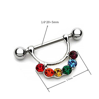 2PCS Flower Nipple Piercing Ring 14G Sexy Heart Nipple Shield Piercing Ring Tepel Piercing Pezon Mujer Дамски бижута за тяло