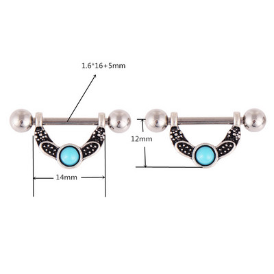 2Vnt Gėlių spenelių auskarų vėrimo žiedas 14G Sexy Heart Spenelių skydas Auskarų vėrimo žiedas Tepel Auskarų vėrimas Pezon Mujer Moteriški papuošalai kūnui