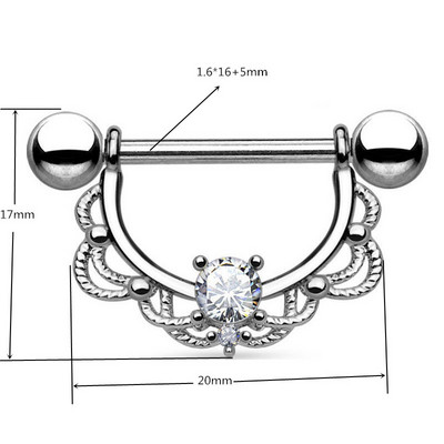 2Vnt Gėlių spenelių auskarų vėrimo žiedas 14G Sexy Heart Spenelių skydas Auskarų vėrimo žiedas Tepel Auskarų vėrimas Pezon Mujer Moteriški papuošalai kūnui