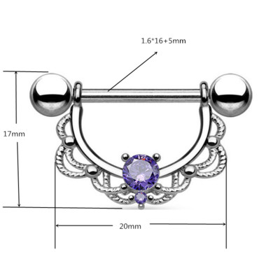 2Vnt Gėlių spenelių auskarų vėrimo žiedas 14G Sexy Heart Spenelių skydas Auskarų vėrimo žiedas Tepel Auskarų vėrimas Pezon Mujer Moteriški papuošalai kūnui