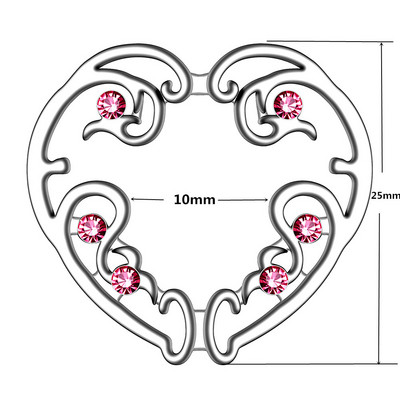2 bucăți inel de piercing pentru mamelon fals cu flori, inimă sexy, fără piercing, scut pentru mamelon, bijuterii, fără nichel, din oțel chirurgical, corp Piring Tepel