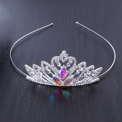 Vestuvių sidabrinė krištolinė karūna Moterų Kalnų krištolas Tiara Princesės Gimtadienio vakarėlis Banketas Plaukų aksesuarai Pamergės aksesuarai