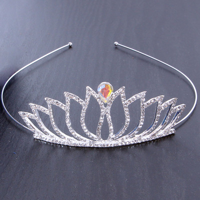 Vestuvių sidabrinė krištolinė karūna Moterų Kalnų krištolas Tiara Princesės Gimtadienio vakarėlis Banketas Plaukų aksesuarai Pamergės aksesuarai