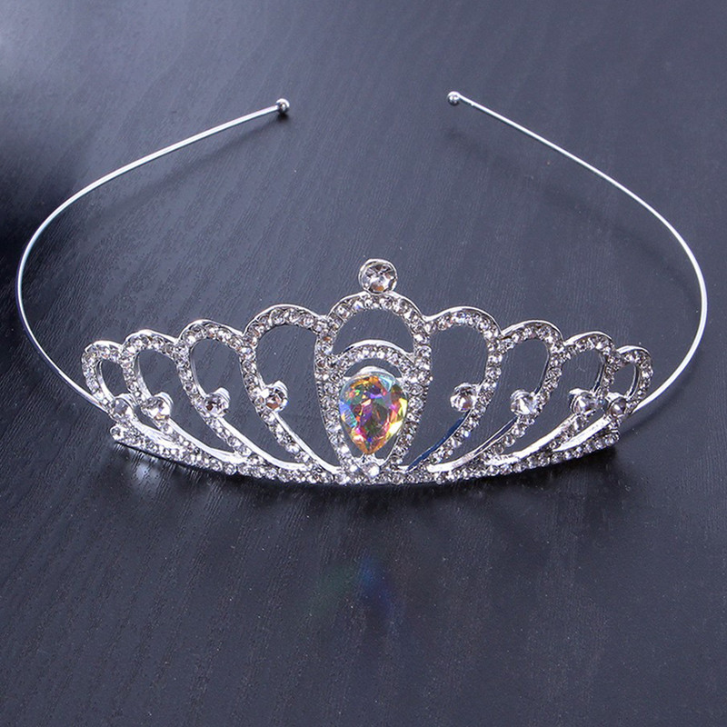 Vestuvių sidabrinė krištolinė karūna Moterų Kalnų krištolas Tiara Princesės Gimtadienio vakarėlis Banketas Plaukų aksesuarai Pamergės aksesuarai