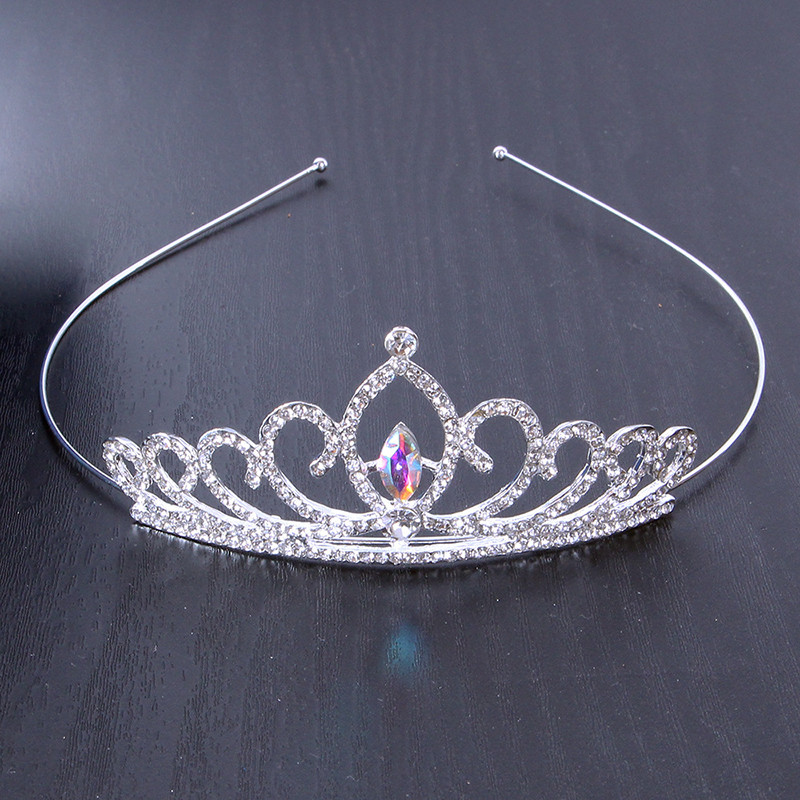 Vestuvių sidabrinė krištolinė karūna Moterų Kalnų krištolas Tiara Princesės Gimtadienio vakarėlis Banketas Plaukų aksesuarai Pamergės aksesuarai