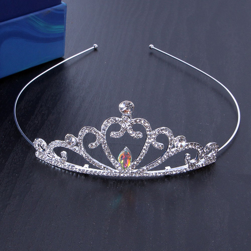 Vestuvių sidabrinė krištolinė karūna Moterų Kalnų krištolas Tiara Princesės Gimtadienio vakarėlis Banketas Plaukų aksesuarai Pamergės aksesuarai