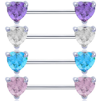 Δαχτυλίδι 2Piece Surgical Steel Zircon Piercing Bar 14G Sexy Shiny Ball Θηλές Barbell Jewelry Tepel Piercing Pezon Mujer