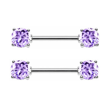 Δαχτυλίδι 2Piece Surgical Steel Zircon Piercing Bar 14G Sexy Shiny Ball Θηλές Barbell Jewelry Tepel Piercing Pezon Mujer