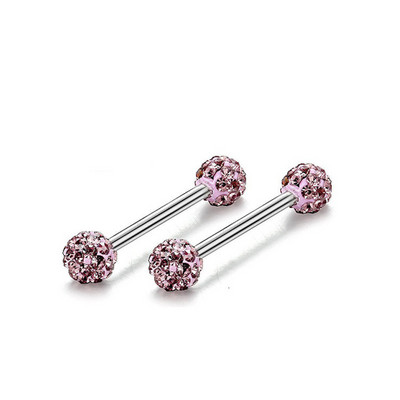 Piercing do bradavky s 2 ks z chirurgickej ocele so zirkónom, 14G, sexy lesklý guľôčkový piercing do bradavky, činka, šperky, piercing do bradavky, darček pre ženu.