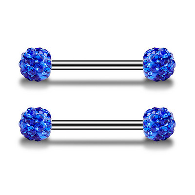 Piercing do bradavky s 2 ks z chirurgickej ocele so zirkónom, 14G, sexy lesklý guľôčkový piercing do bradavky, činka, šperky, piercing do bradavky, darček pre ženu.