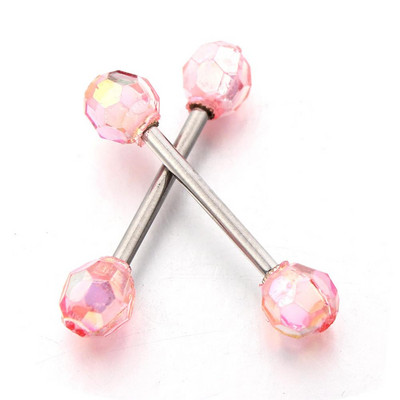 Piercing do bradavky s 2 ks z chirurgickej ocele so zirkónom, 14G, sexy lesklý guľôčkový piercing do bradavky, činka, šperky, piercing do bradavky, darček pre ženu.