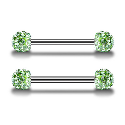 Piercing do bradavky s 2 ks z chirurgickej ocele so zirkónom, 14G, sexy lesklý guľôčkový piercing do bradavky, činka, šperky, piercing do bradavky, darček pre ženu.