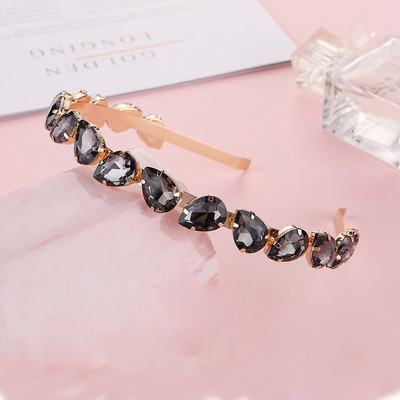 Luxusné krištáľové čelenky s kamienkami, koruna s kvapkou vody, plné trendy čelenky, svadobné doplnky do vlasov, svadobné šperky