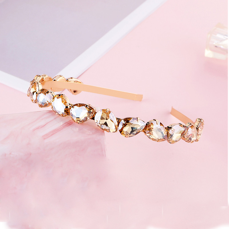 Luxusné krištáľové čelenky s kamienkami, koruna s kvapkou vody, plné trendy čelenky, svadobné doplnky do vlasov, svadobné šperky